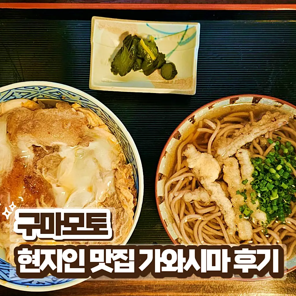 구마모토 현지인 맛집 가와시마의 대표 메뉴 가츠동 소바 세트