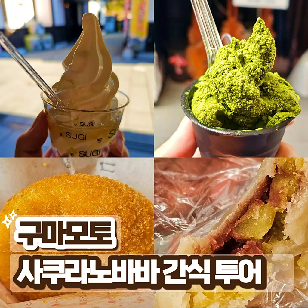 구마모토 사쿠라노바바 조사이엔 간식 투어 대표 이미지 이키나리 당고와 꿀 아이스크림